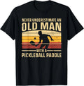 Cool Pickleball Art for Men Grandpa Paddle Pickleball Player T-Shirt