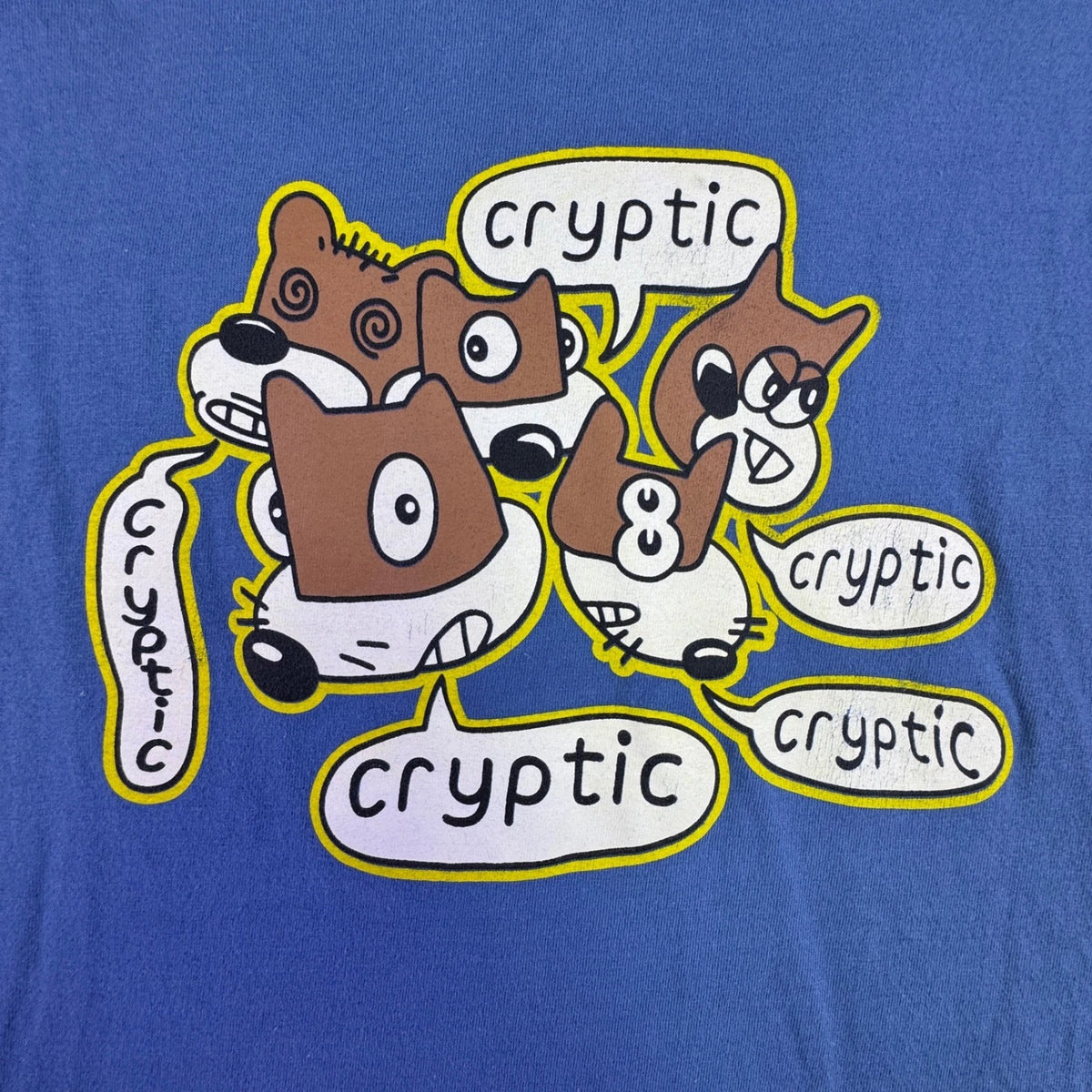 Cryptic Seal T Shirt Graphic Cartoons Streetwear Blue Cute Y2K Casual Size M