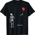 Well Skeleton Holding Balloon Gothic Halloween T-Shirt