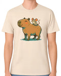 Capybara and Mouse Unisex T-Shirt Cute Animal Friends Funny Graphic Tee