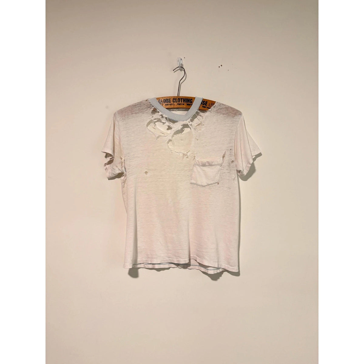 70s distressed thrashed vintage 100% cotton pocket t shirt 541945
