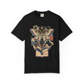 Air Mail Moth Celestial Collage T-Shirt Black Front Print Comfort Colors 1717