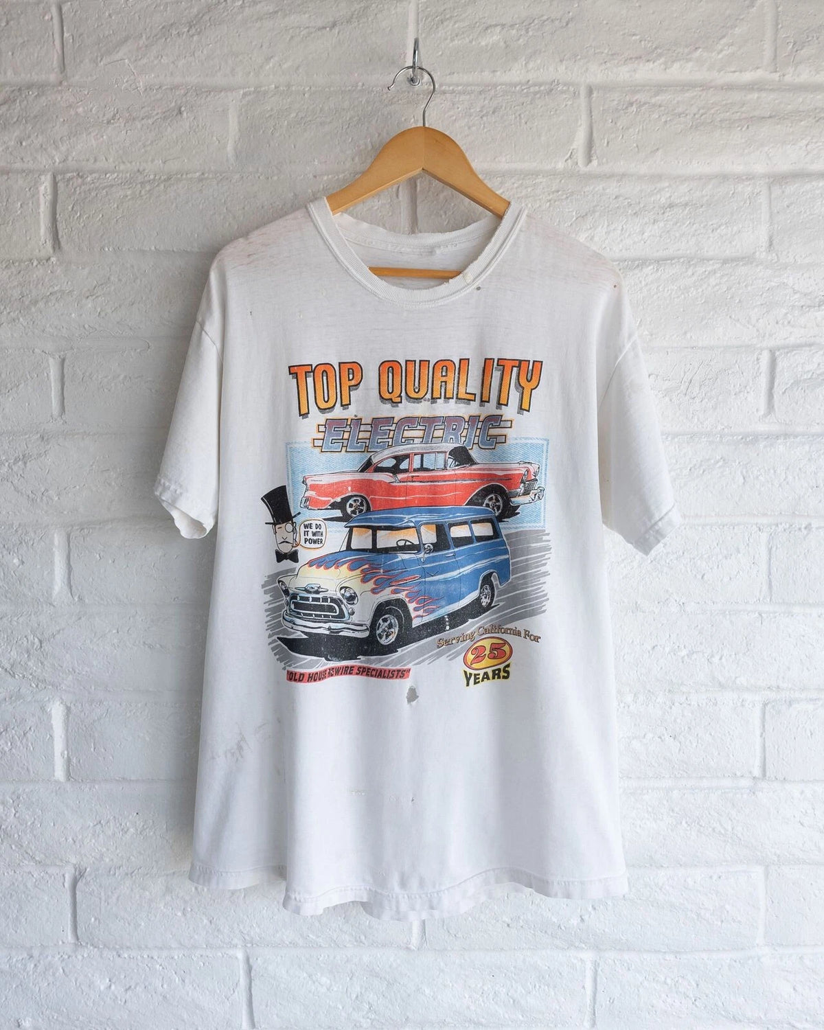 Vintage Thrashed Distressed Hot Rod T Shirt Men's Large Route 66 Paper Thin