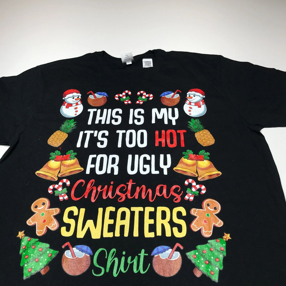 This Is My It's Too Hot For Ugly Christmas Sweaters T-Shirt Mens Large Black NEW