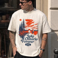 Vintage Lake Ontario Forever T Shirt Retro Sunset Great Lakes Unisex Graphic Tee
