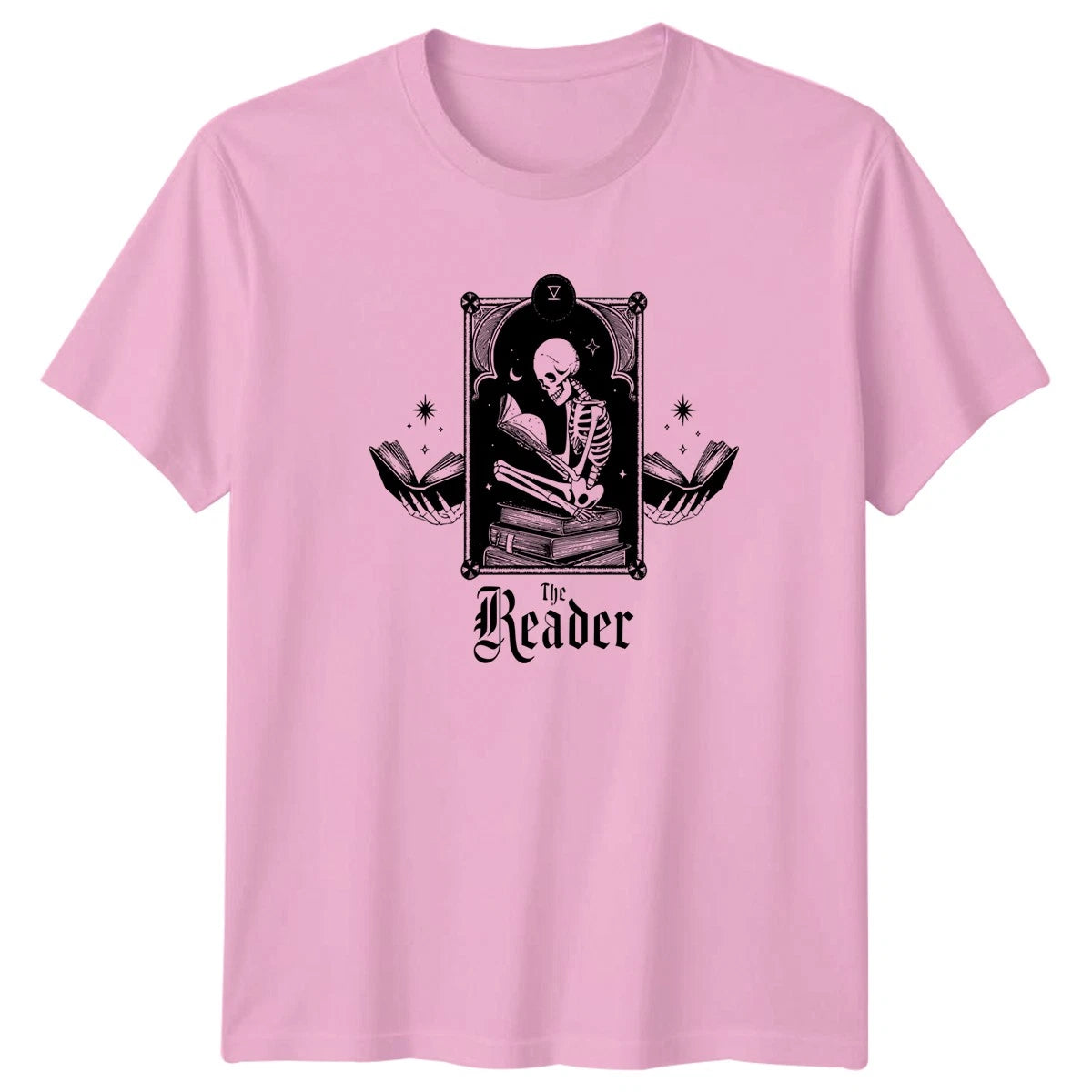 The Reader Gothic Skeleton Book T-Shirt Dark Academia Literature