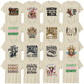 Retro Rodeo Adult T-Shirt Skeleton Cowgirl Country Western Gift
