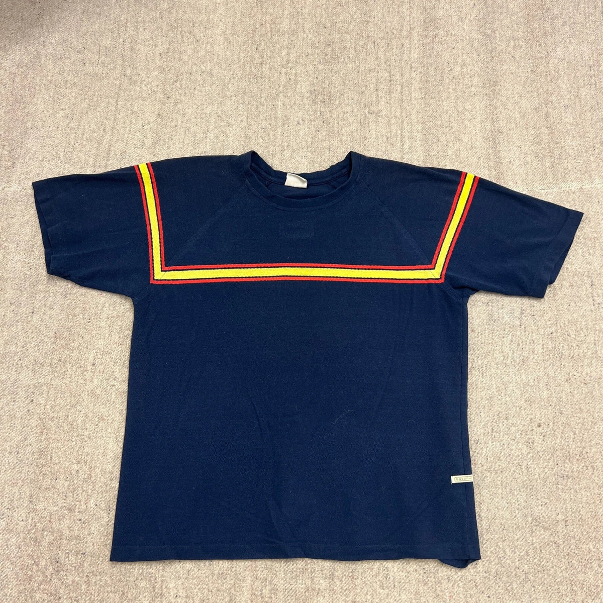 Vintage Gasoline Shirt Mens Medium Blue 2000s Y2K Striped Ribbed