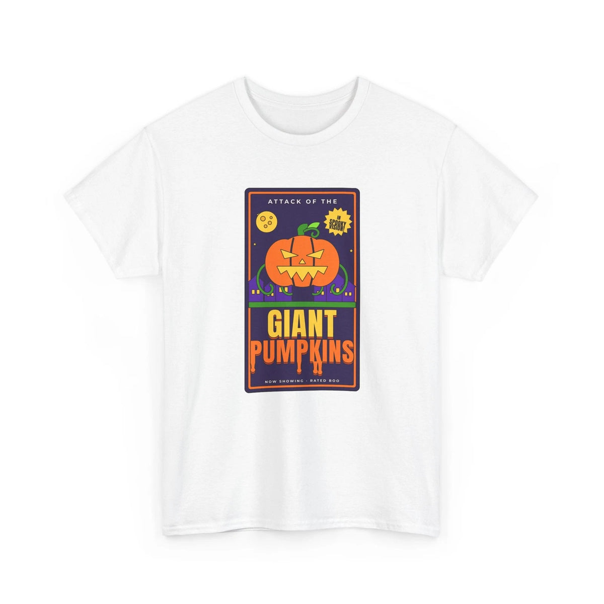 Attack of the Giant Pumpkins Retro Horror Poster Shirt Pumpkin Tee Unisex Gildan