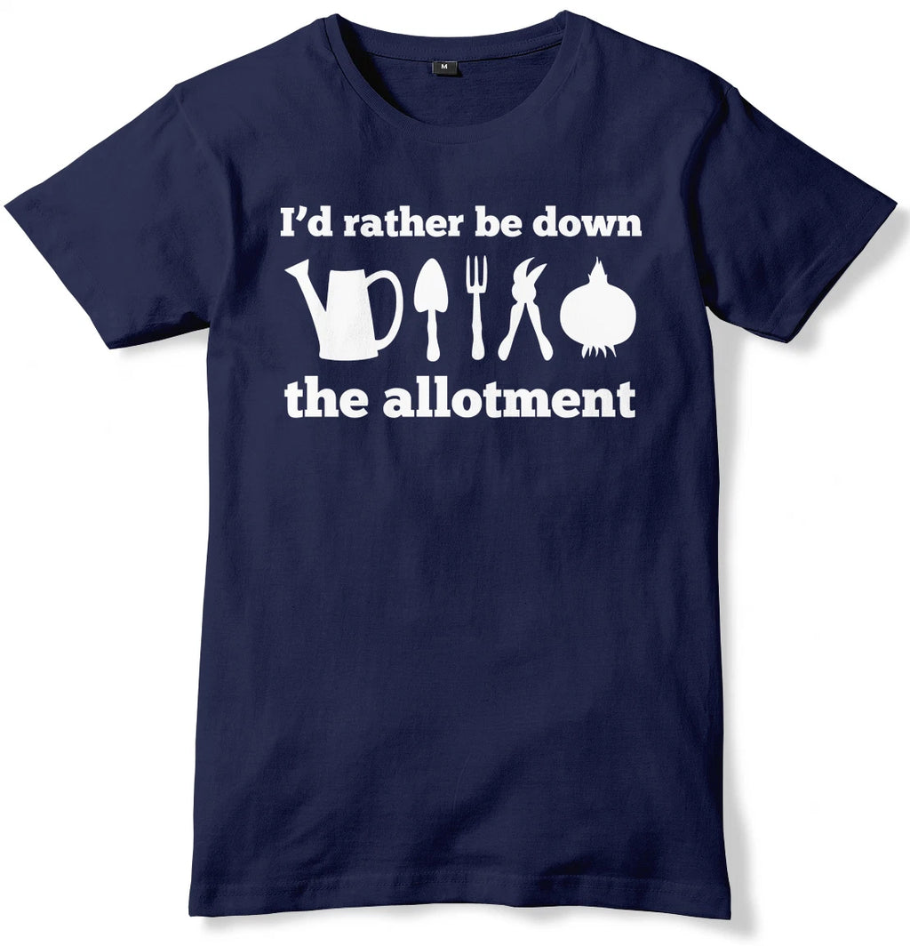 I'd Rather Be Down The Allotment Gardening Funny Mens T-Shirt