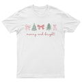 Merry And Bright Christmas Holidays Mens T-Shirt Womens Graphic Tee