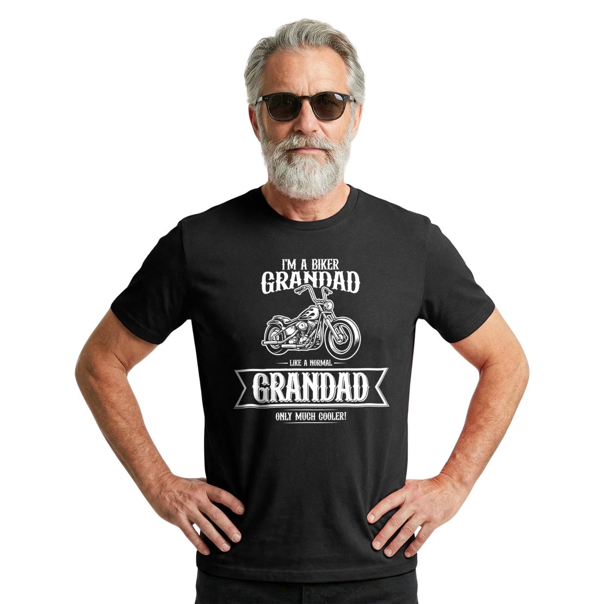 Biker Grandad T-shirt –  Funny Motorcycle Grandpa Gift Biker Dad Cotton Tee