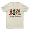 Meowy Christmas Cats Holiday T-Shirt Unisex Gift Retro Funny Womens Vintage