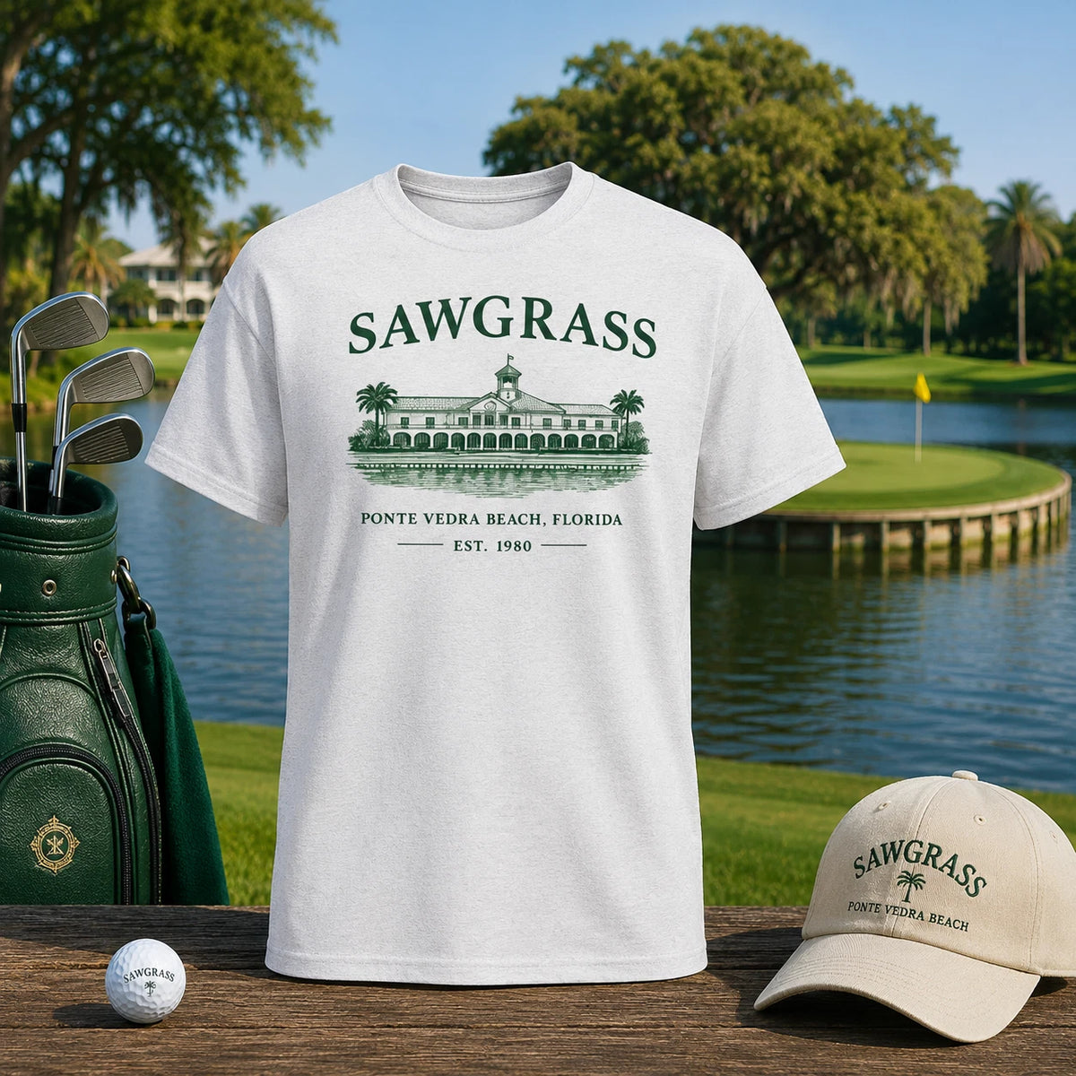 Sawgrass Golf Shirt Ponte Vedra Beach Clubhouse Tee Florida Golf Course