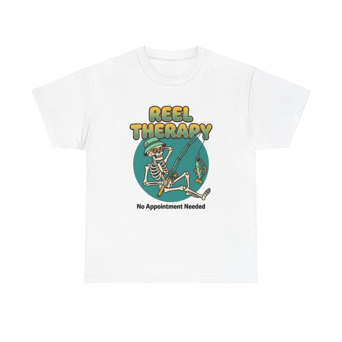 Fishing Is Therapy T Shirt Men's Graphic Heavyweight Cotton Tee