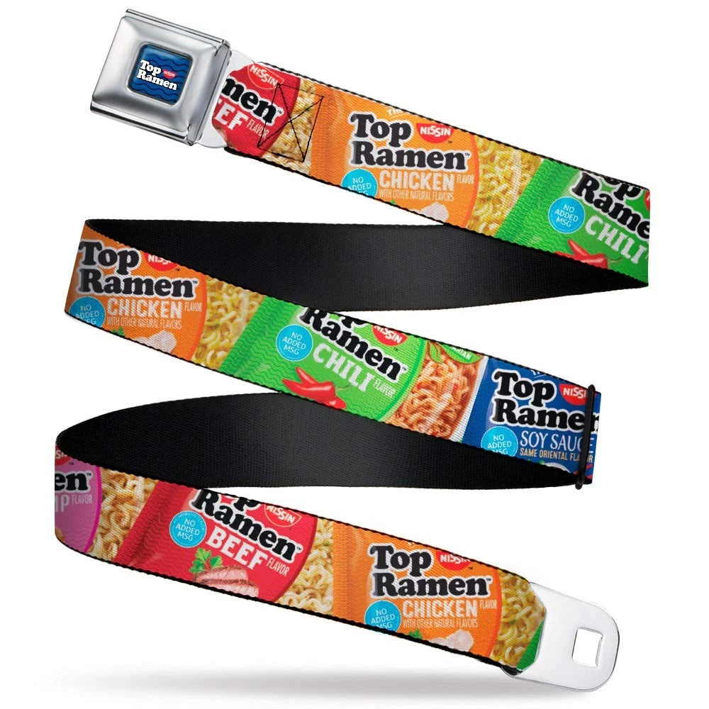 Nissin Foods Belt, Seatbelt Buckle Belt, Top Ramen Vivid Flavor Packages Stac...