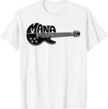 Mana Guitar Heartbeat Music Guitarist Retro Vintage  T-Shirt