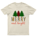 Merry And Bright Christmas T-Shirt Unisex Retro Funny Womens Vintage Mens -f