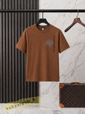 Stefano Ricci Classic Round-Neck Men’s Soft Brown Casual T-Shirt
