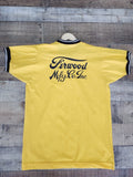 Vtg 70s RARE SIZE Xxl Yellow Ringer T Shirt W Company Logo On Back Great Shape