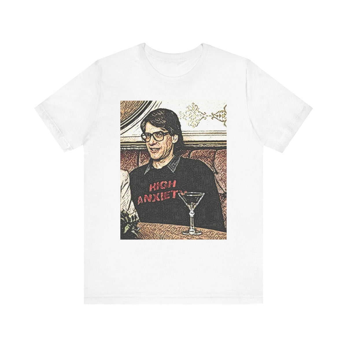 High Anxiety Short Sleeve Tee Shirt Graphic Print Crewneck Unisex Gift NEW