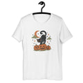 Black Cat Pumpkins T-Shirt | Vintage Halloween Moon Graphic Tee