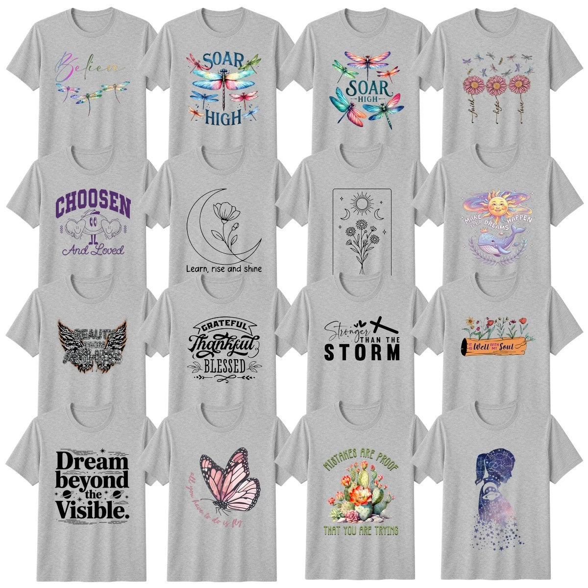 Positive Vibes Christian Faith Floral T-Shirt Positive Vibes Gift