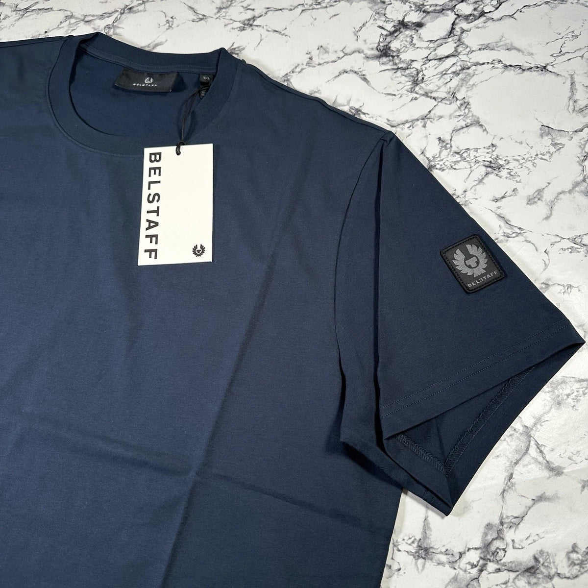 BELSTAFF Mens Deep Navy Blue Thom Sleeve Logo T Shirt SIZE 3XL BNWT Authentic