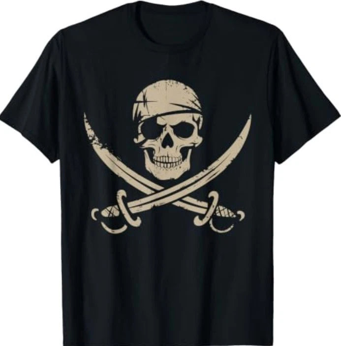 Pirate Skull and Crossbones Skeleton Halloween f T-Shirt