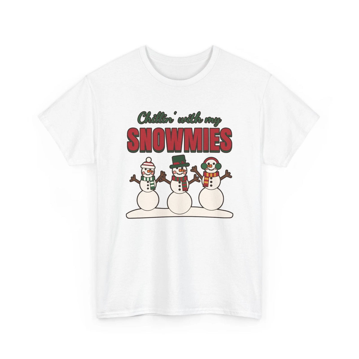 Chillin With My Snowmies Funny Snowman Christmas Shirt Winter Tee Unisex Gildan
