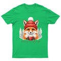 Merry And Bright Fox T-Shirt Unisex Gift Retro Seasonal Funny Xmas Santa