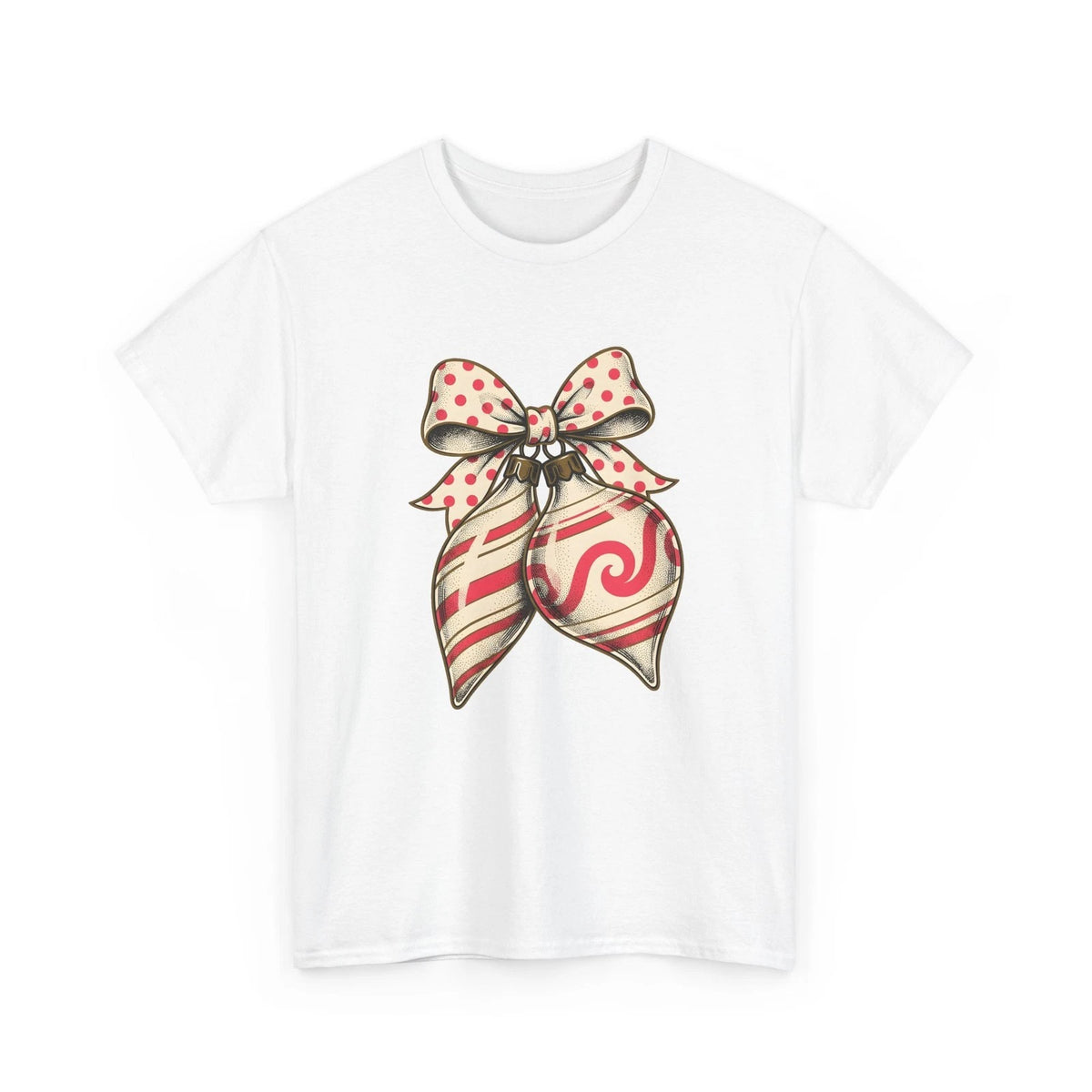 Holiday Ornaments Shirt Christmas Celebration Gift Women Retro Tee Baubles