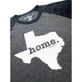 The Home T Texas Raglan Baseball Shirt Gray Black 3/4 Sleeve Medium 0361