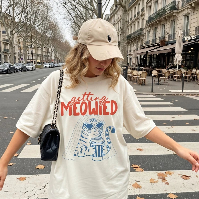 Getting Meowied Shirt, Funny Cat Bride Tee, Cat Wedding Shirt, Bachelorette Cat