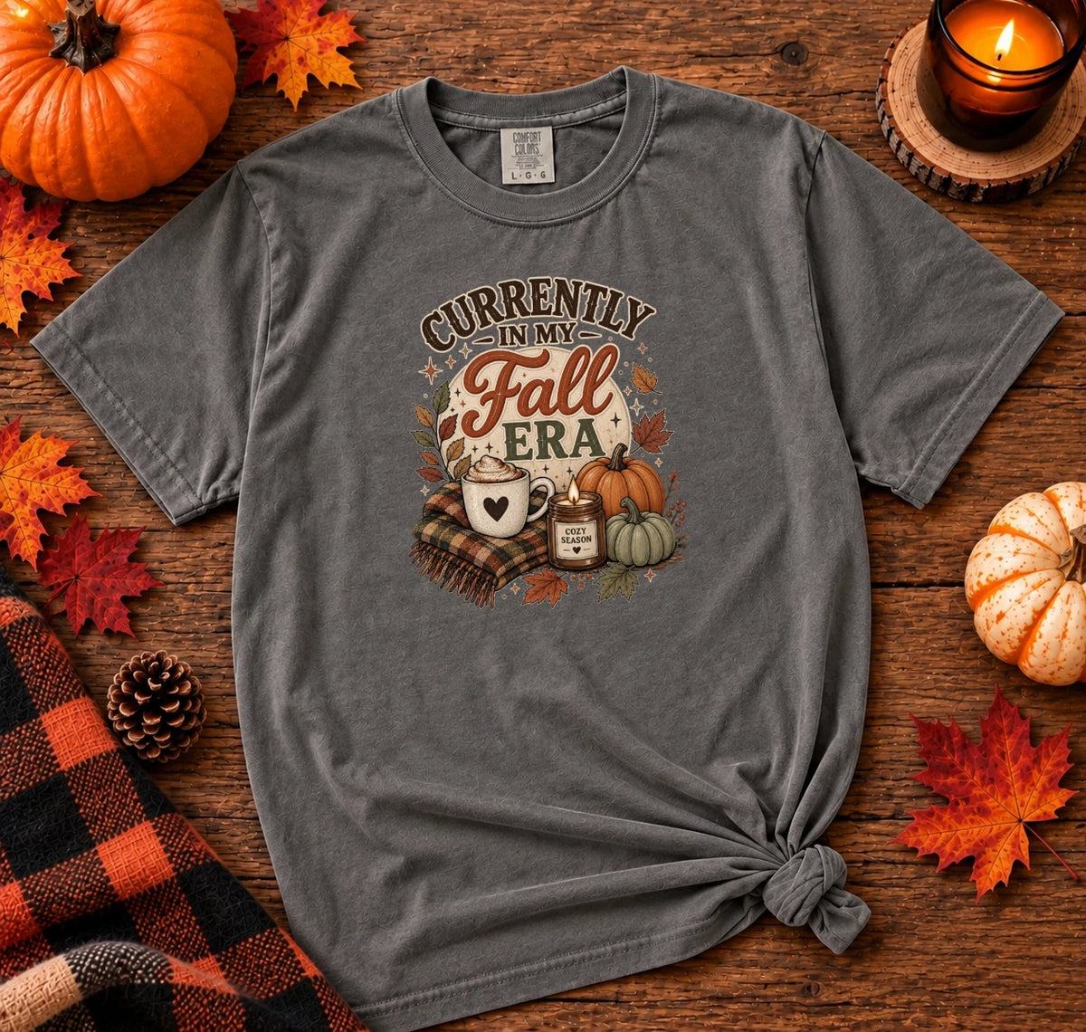 Currently In My Fall Era Shirt Autumn Fall Coffee Pumpkin Tee