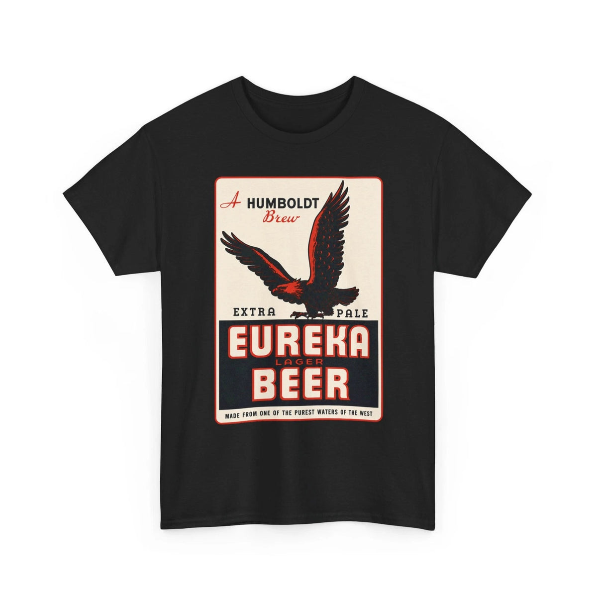 Eureka Lager Beer Humboldt Malt & Brewing CA Retro 30s Eagle Breweriana T-Shirt