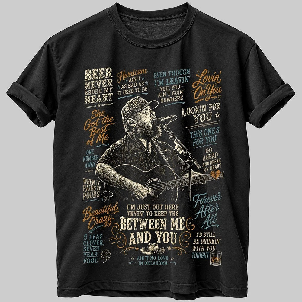 Luke Combs T Shirt Country Music Graphic Tee Unisex Black Country Fan Shirt
