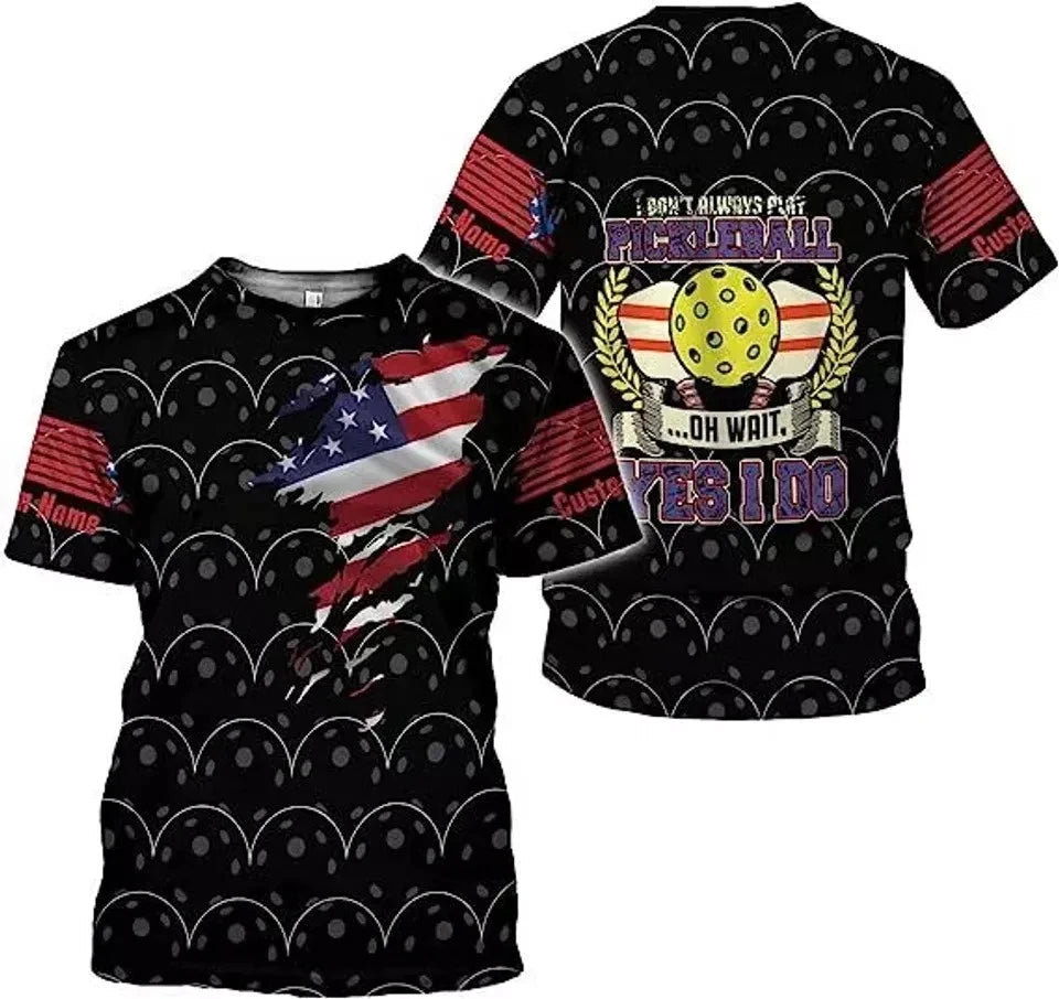 Personalized 3D Pickleball Shirts for Men, Pickle Ball Jersey Shirt HS667