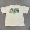 Vintage Ducks Unlimited Dog Shirt Mens XL White Art 90s Short Sleeve Outdoors