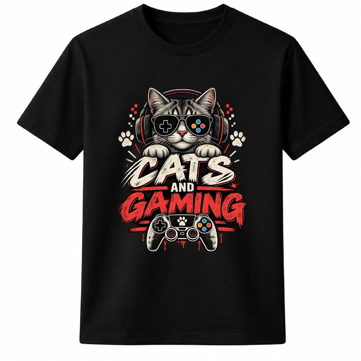 Cats And Gaming Shirt, Gamer Cat Tee, Gaming Gift For Cat Lovers