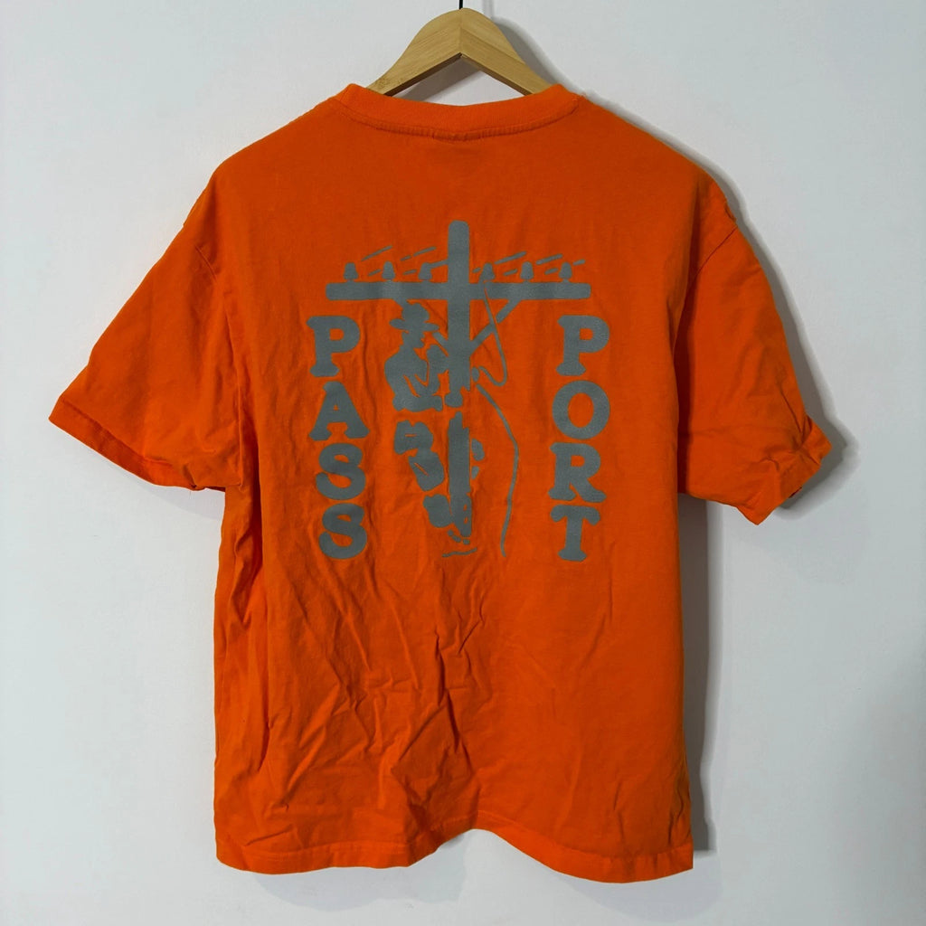 Pass-Port Shirt Mens XL XLarge Orange Fluro Lineman Skate Tee