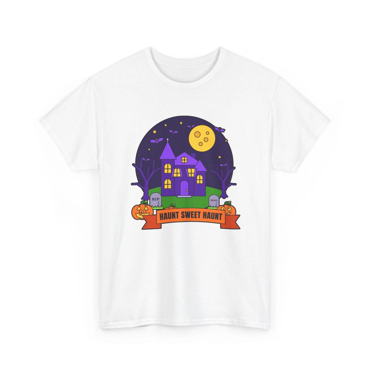 Haunt Sweet Haunt Haunted House Halloween Shirt Neon Spooky Tee Unisex Gildan