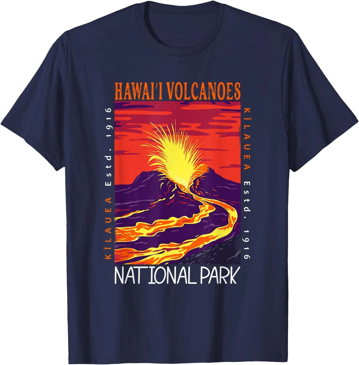 Hawaii Volcanoes National Park Kilauea Volcano Vintage T-Shirt