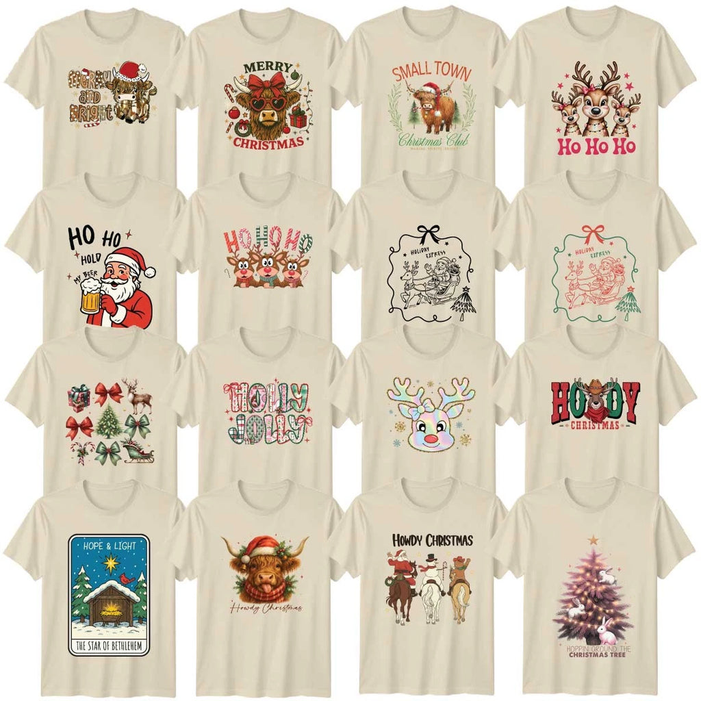Cute Christmas Adult T-Shirt Festive Winter Cartoon Christmas Gift