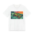Tropical Tree Frog Tee | Colorful Nature Illustration, Leaf Background