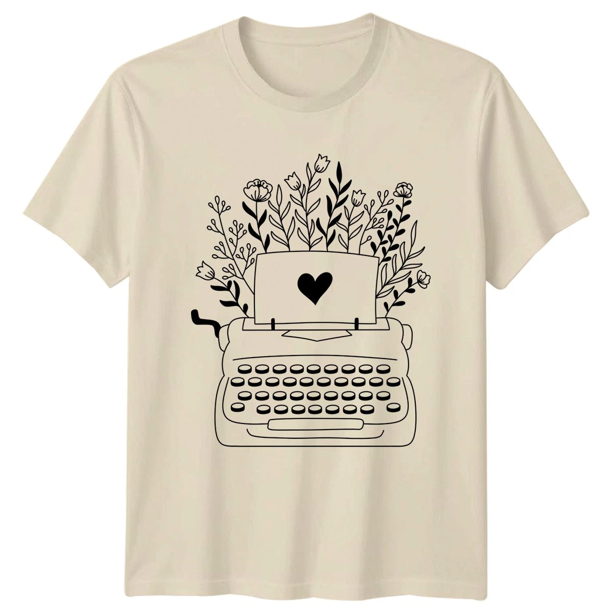 Blooming Typewriter Heart Creative Writing T-Shirt Writer Author Poet Birthday