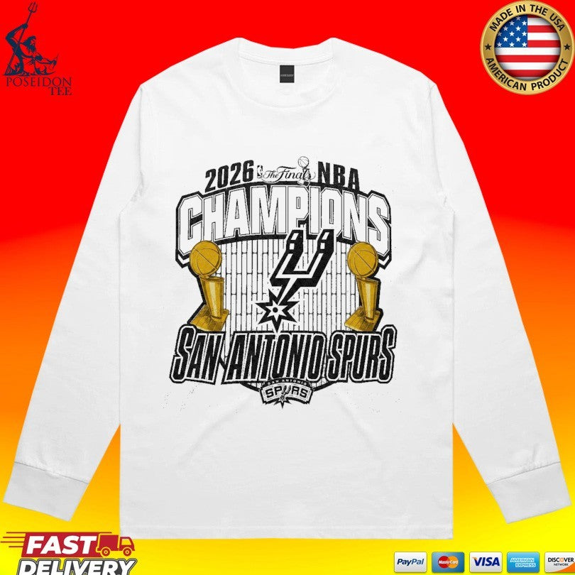 San Antonio Spurs 2026 NBA Finals Champions Trophy Graphic T-shirt