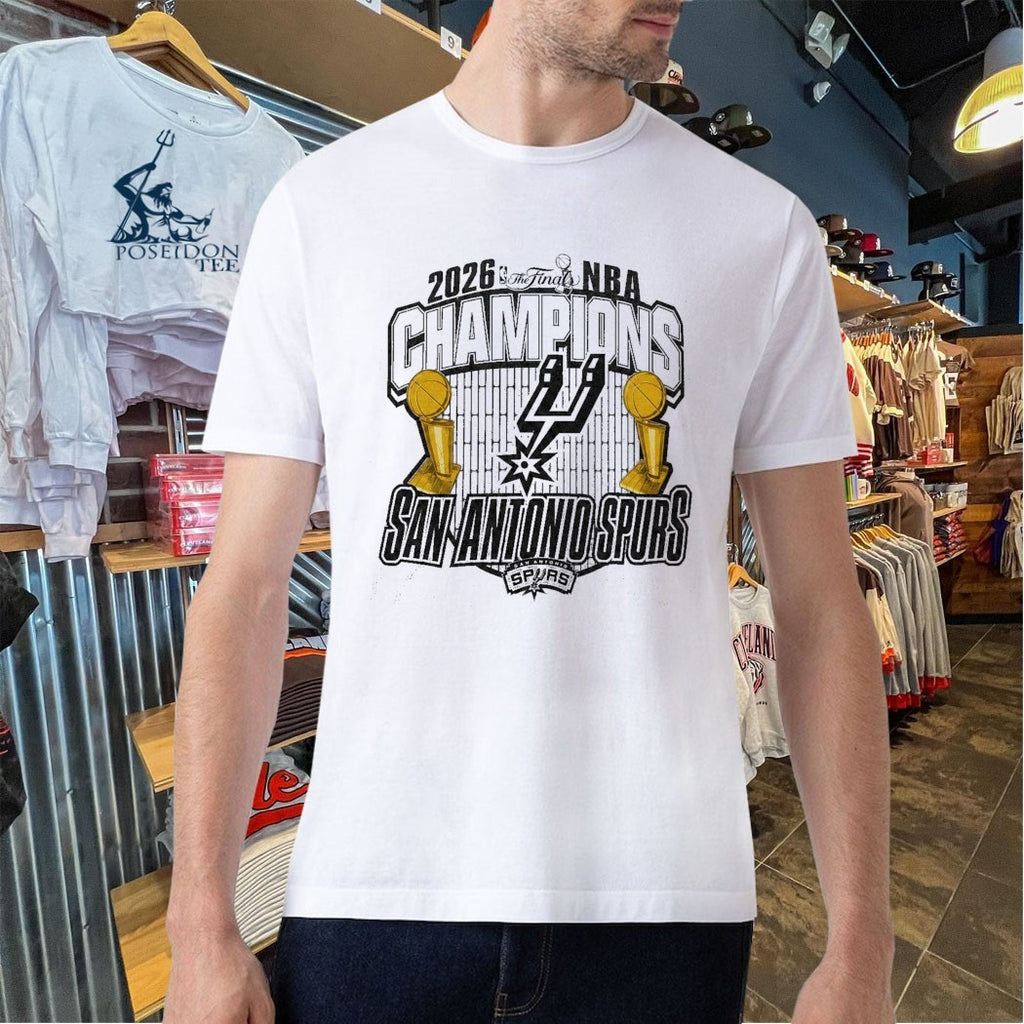 San Antonio Spurs 2026 NBA Finals Champions Trophy Graphic T-shirt