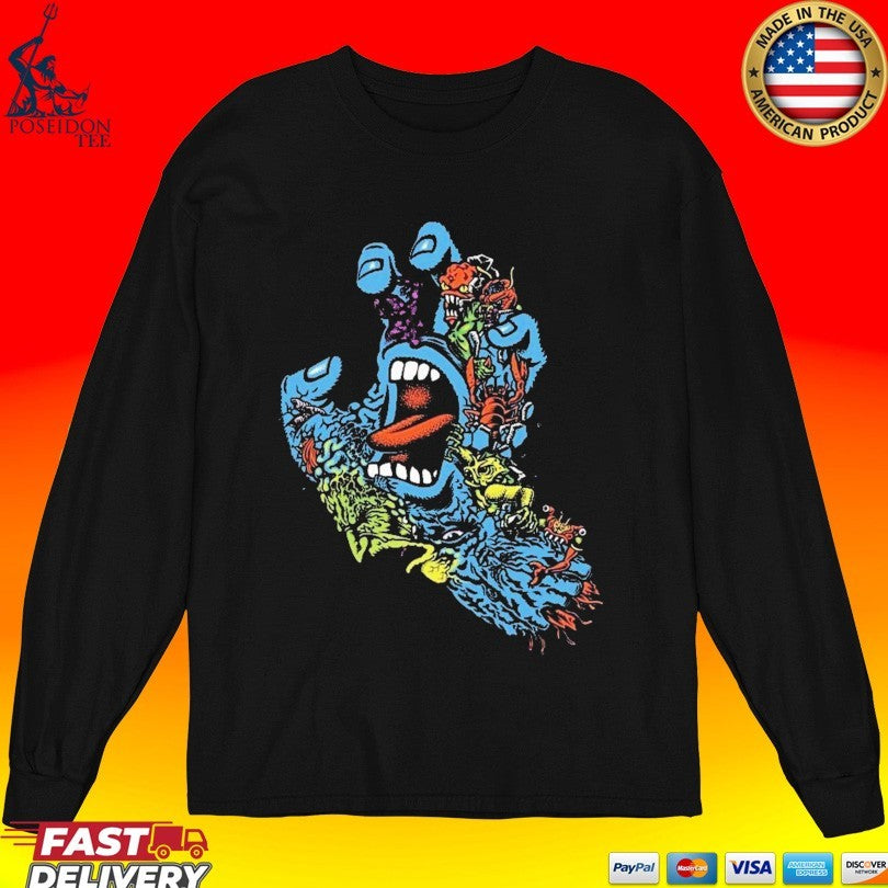 Santa Cruz Youth Roskopp Screaming Five Teal T-shirt