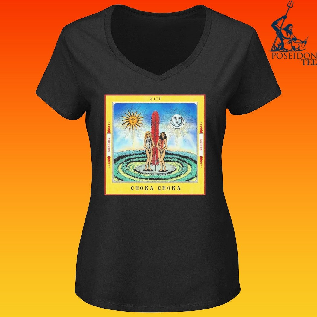 Shakira X Anitta Choka Choka Collab Tarot Card Style Art T-shirt